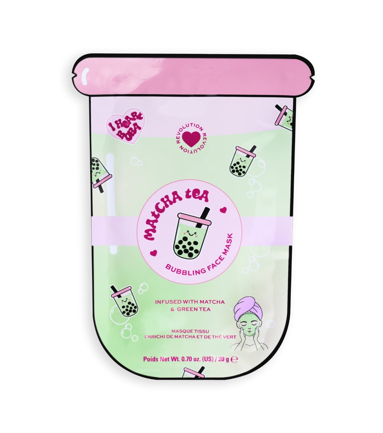 I Heart Revolution - *I Heart Boba* - Máscara de folha - Matcha Tea