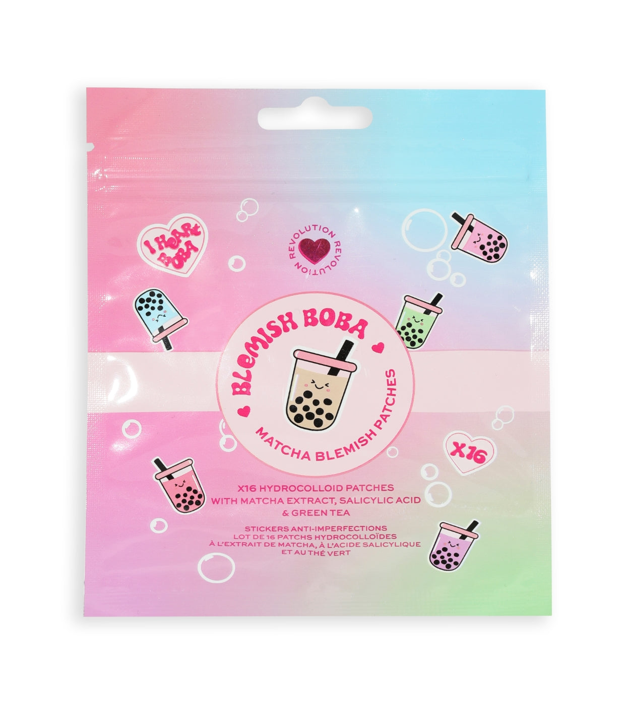 I Heart Revolution - *I Heart Boba* - Adesivos anti-manchas Blemish Boba - Extrato de chá Matcha