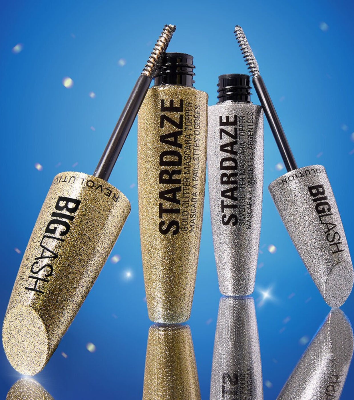 Makeup Revolution - Brilho para cabelo, sobrancelhas e cílios Big Lash Stardaze - Stardust Gold