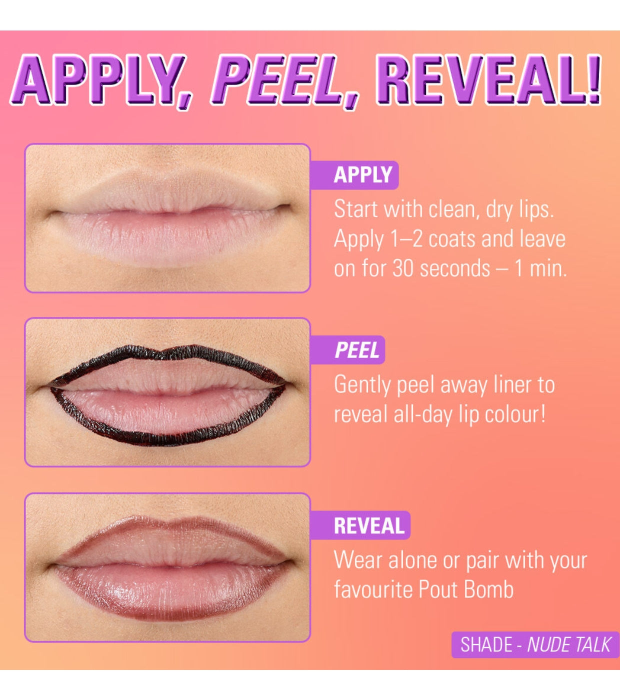Makeup Revolution - Delineador de lábios Lip Shift Ink Peel Off - Nude Talk