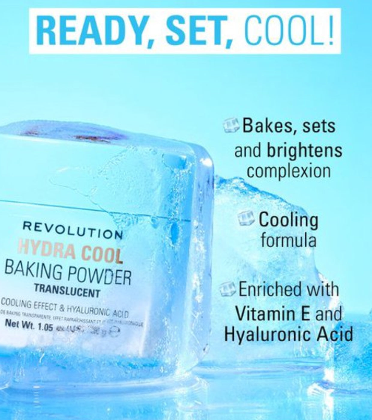 Makeup Revolution - Pó solto para assar Hydra Cool - Translucent
