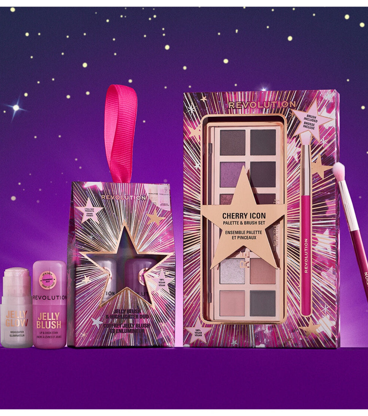 Revolution - Conjunto de presente com paleta de sombras e pincel Cherry Icon