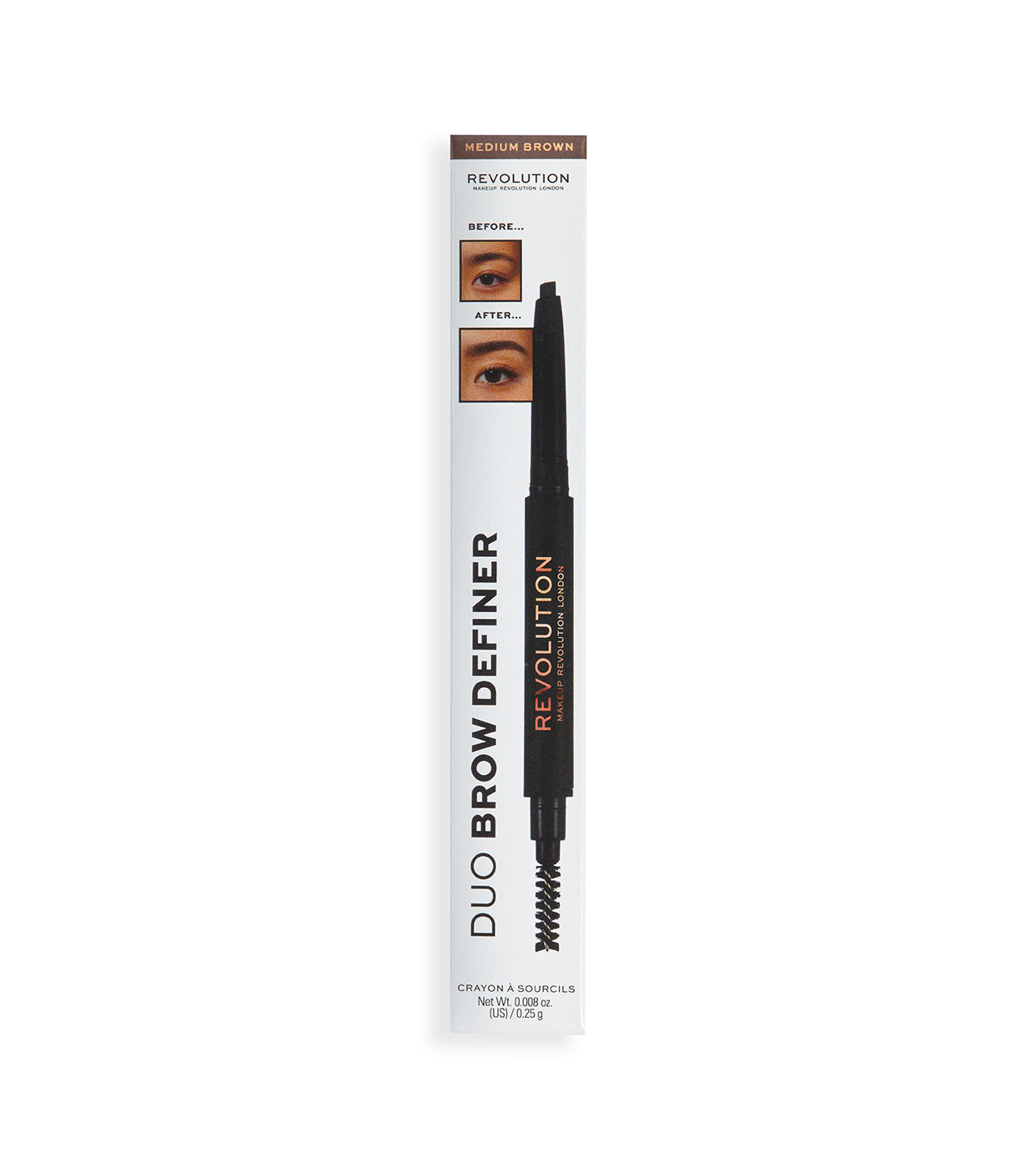 Revolution - Lápis de Sobrancelhas Duo Brow Definer - Medium Brown