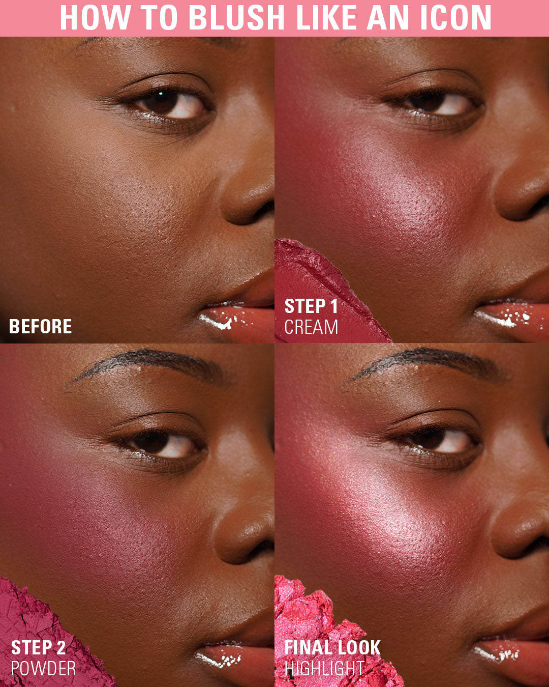Revolution - Paleta de Blush Icon Blush - Aura Points Rose