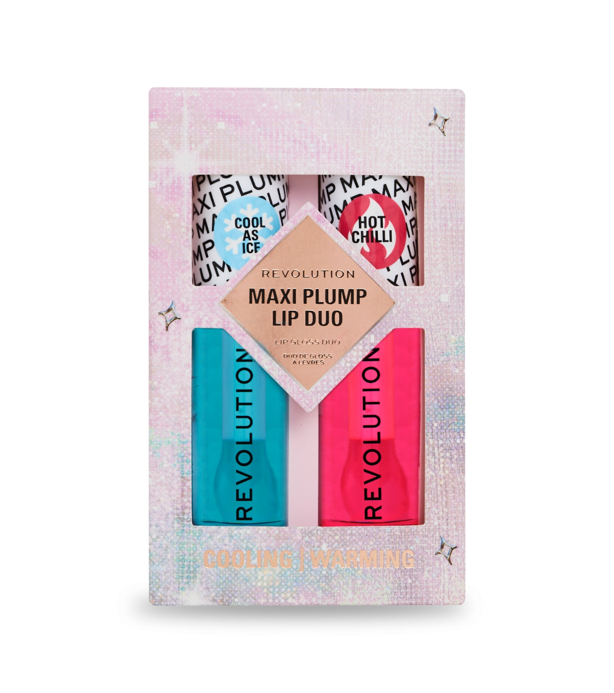 Revolution - Conjunto de brilho labial Maxi Plump Lip Duo - Maxi Plump Cool As Ice Maxi Plump Hot As Chilli