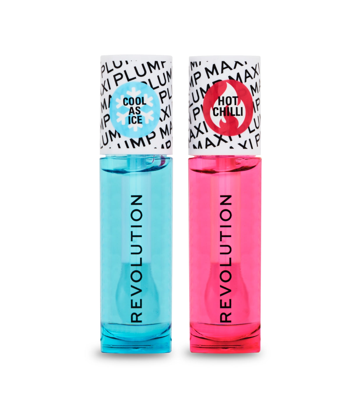 Revolution - Conjunto de brilho labial Maxi Plump Lip Duo - Maxi Plump Cool As Ice Maxi Plump Hot As Chilli