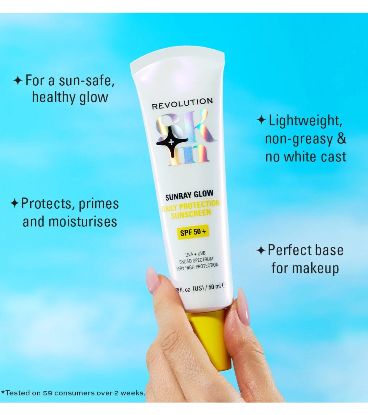 Revolution Skin - Protetor solar Sunray Glow Daily Blur SPF50