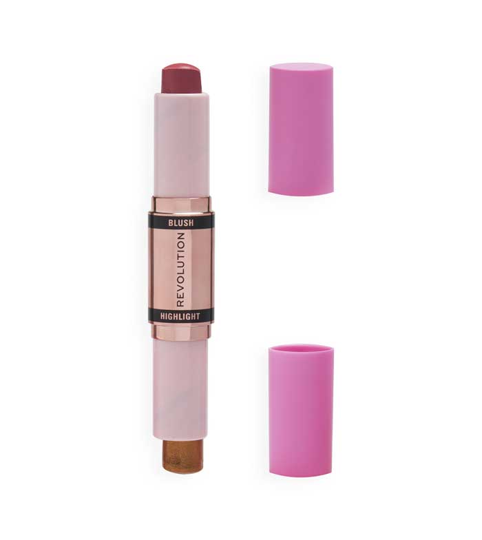 Revolution - Blush and Highlighter Stick Duo - Flushing Pink
