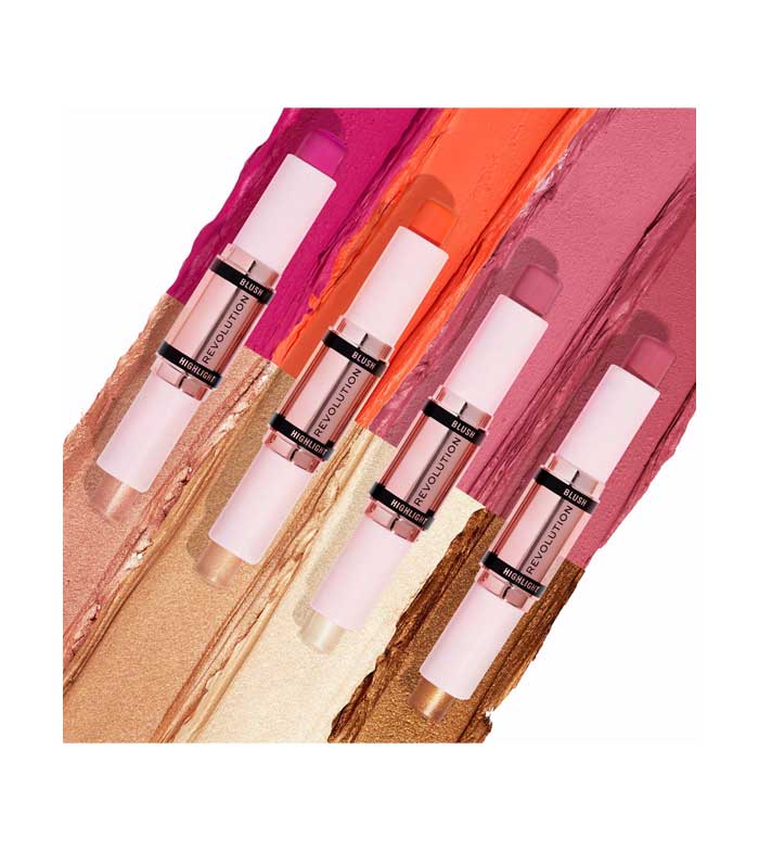 Revolution - Blush and Highlighter Stick Duo - Mauve Glow