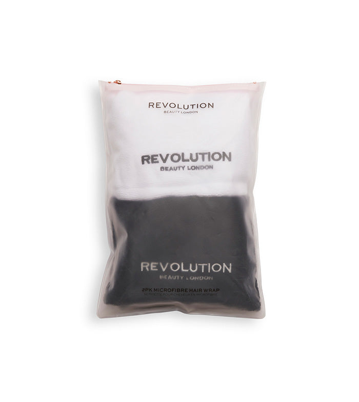 Revolution Haircare - Pacote de toalha de cabelo de microfibra - preto e branco