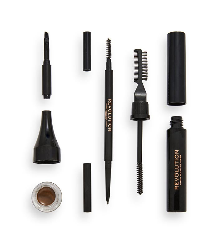 Revolution - Kit de sobrancelha Ultra Brow Builder - Dark Brown