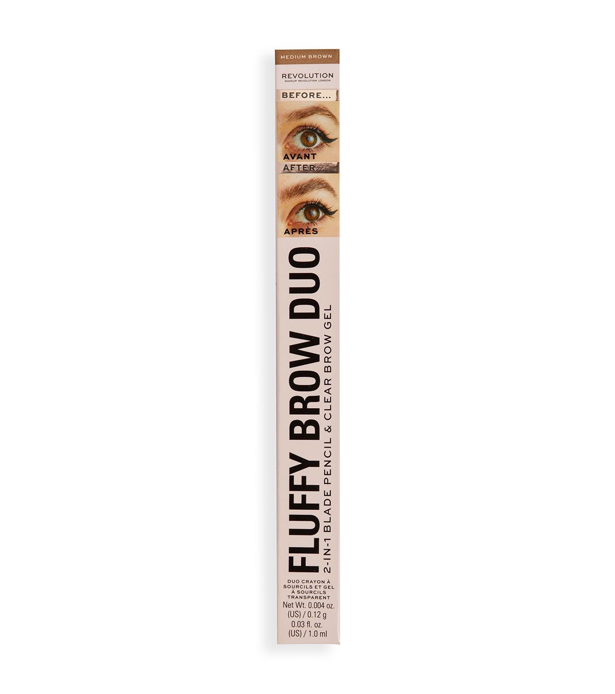 Revolution - Lápis de sobrancelha Fluffy Brow Filter Duo - Medium Brown