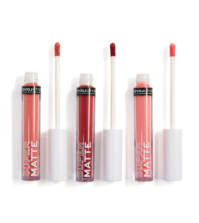 Revolution Relove - Conjunto de 3 batons líquidos Super Matte - Kiss