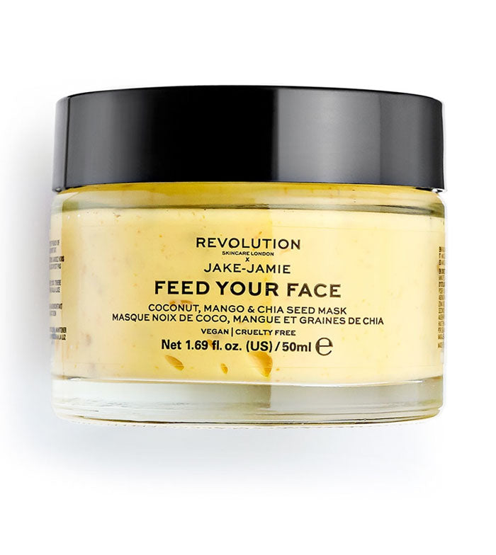 Revolution Skincare - Máscara iluminadora Feed your face x Jake-Jamie - Sementes de coco, manga e chia