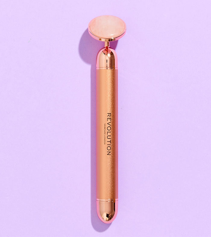 Revolution Skincare - Rolo facial vibratório de quartzo rosa