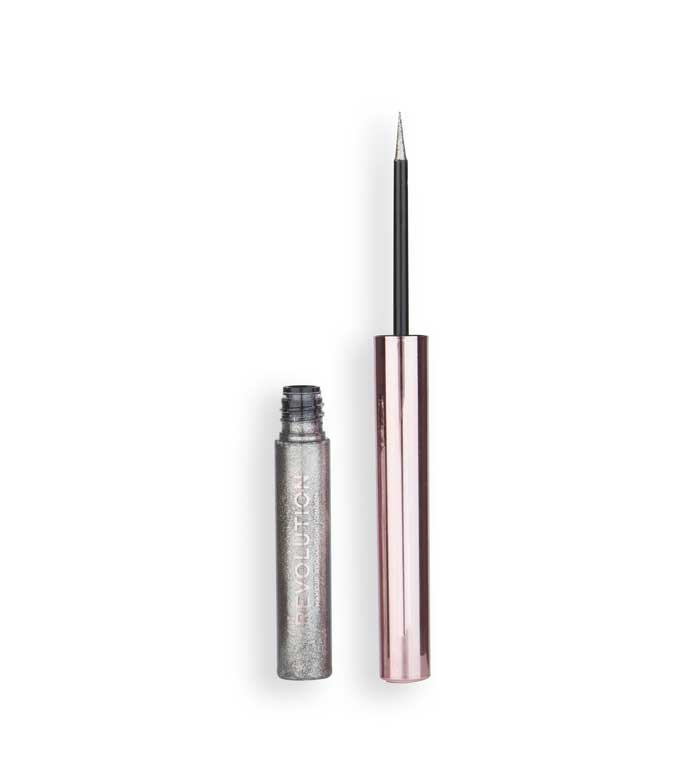 Revolution - *Ultimate Lights* - Delineador Líquido Chromatic Eyeliner - Silver Flash
