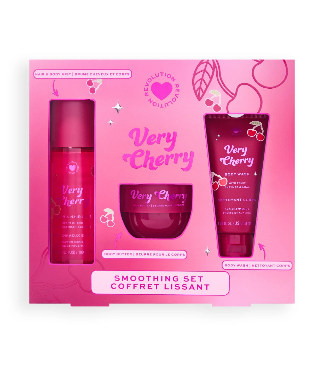 I Heart Revolution - *Midnight Cherry* - Conjunto de Cuidados Corporais Very Cherry