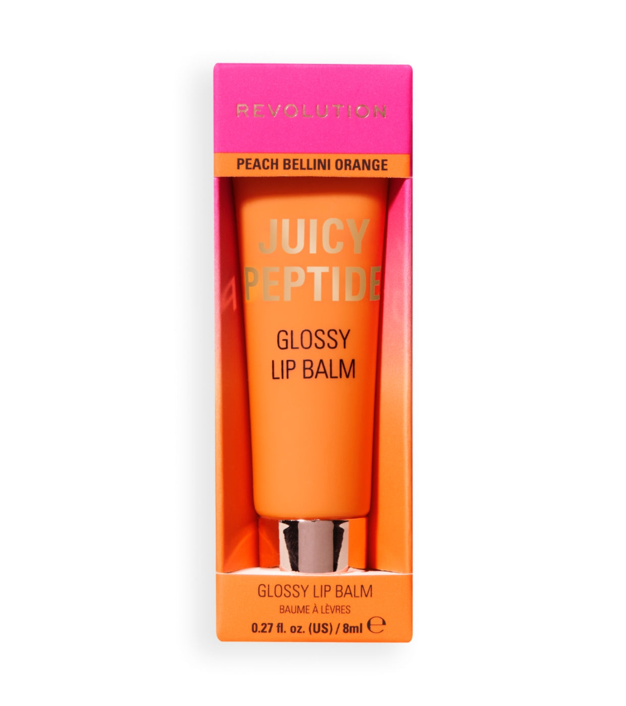Makeup Revolution - Bálsamo de Brilho Labial Juicy Peptide - Peach Bellini Orange