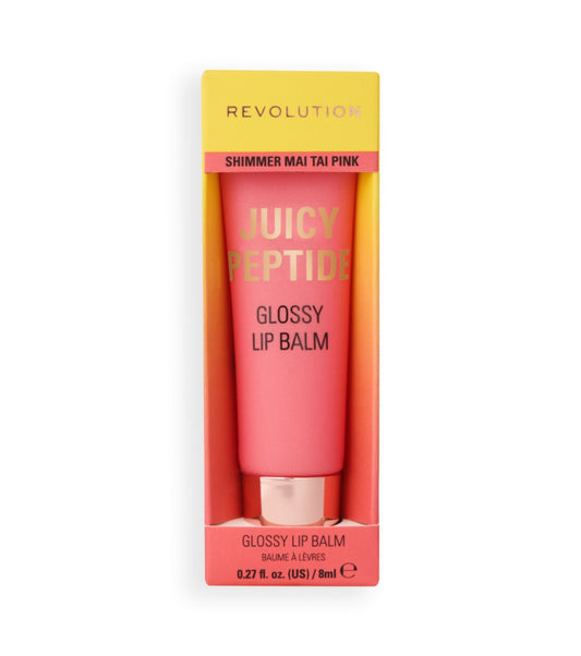 Makeup Revolution - Bálsamo de Brilho Labial Juicy Peptide - Shimmer Mai Tai Pink