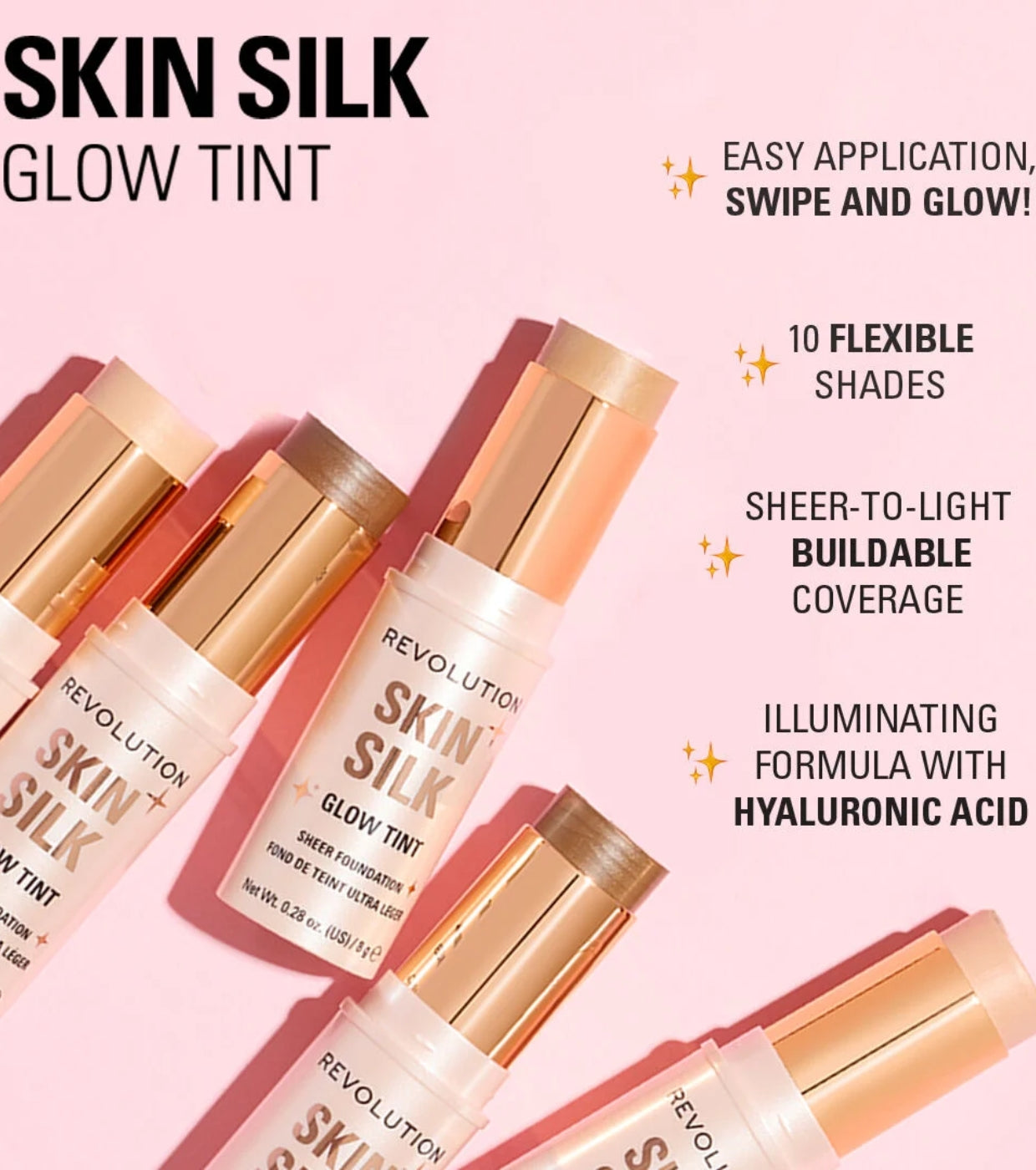 Makeup Revolution - Base de maquiagem em bastão Skin Silk Glow Tint Sheer Foundation - Fair