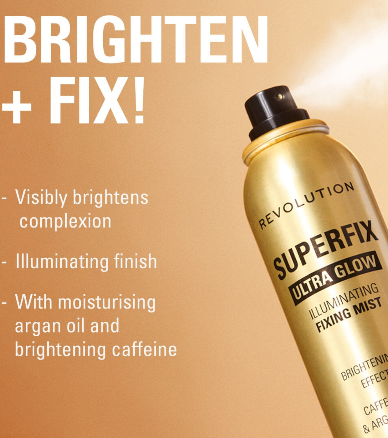 Makeup Revolution - Spray fixador de maquiagem Superfix Ultra Glow