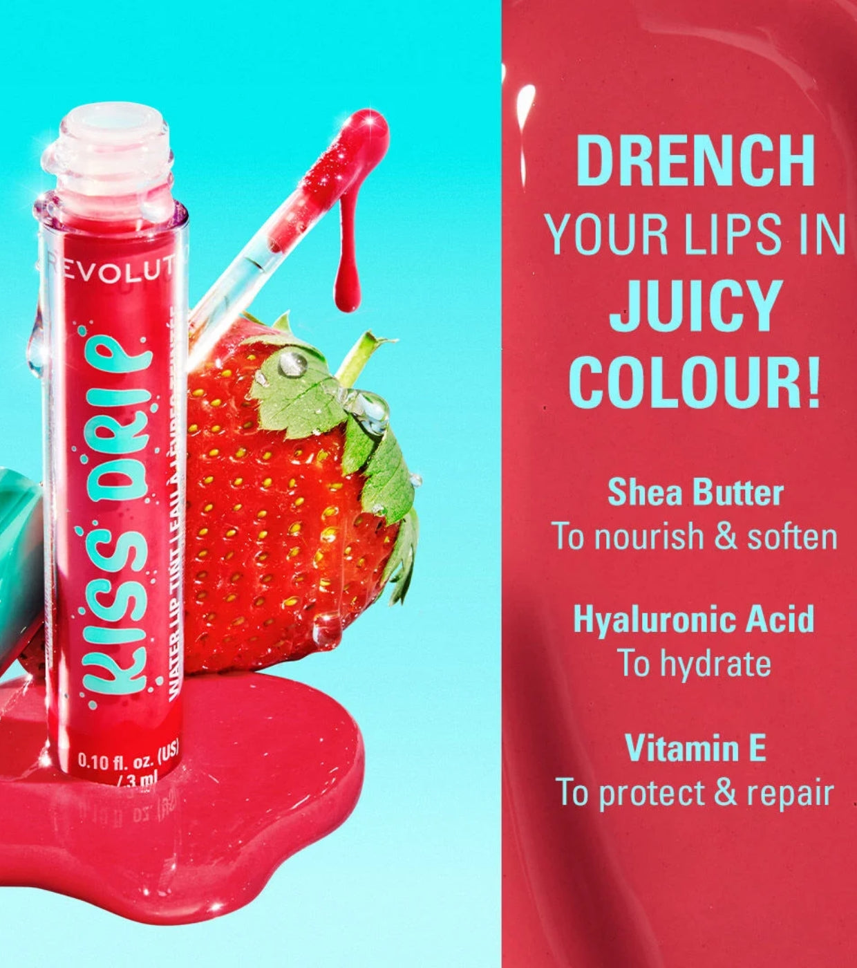 Makeup Revolution - Lip Tint Kiss Drip Water - Melon Mist