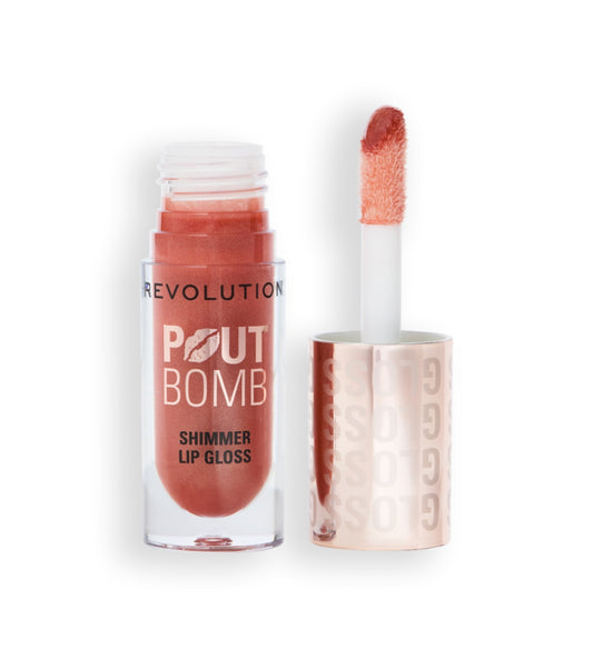 Revolution - Brilho labial com brilho Pout Bomb - Nude Glow