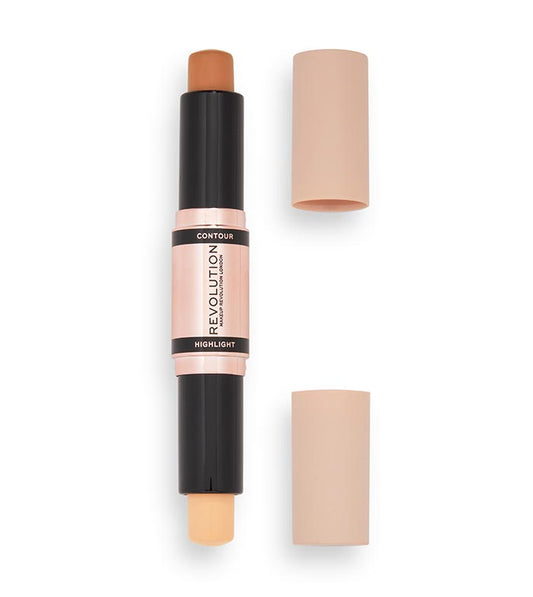 Revolution - Contorno e iluminador em bastão duplo Fast Base Contour - Medium