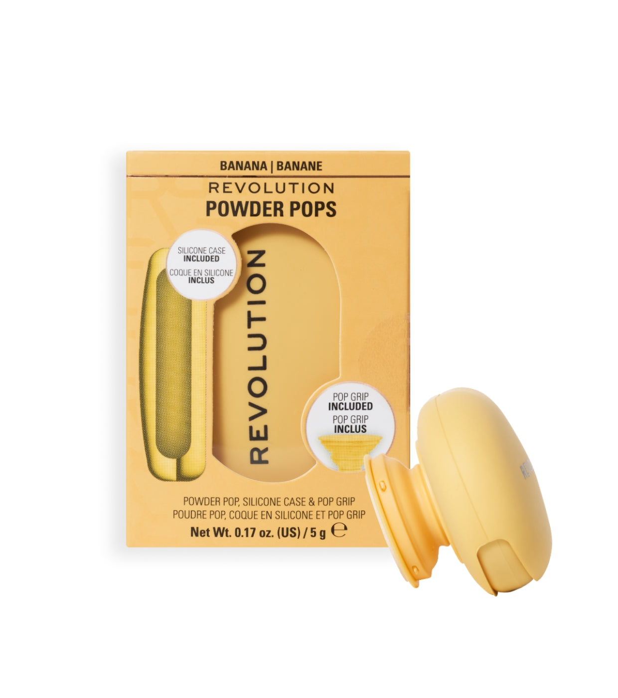 Makeup Revolution - Pó compacto   adesivo para celular Powder Pops - Banana