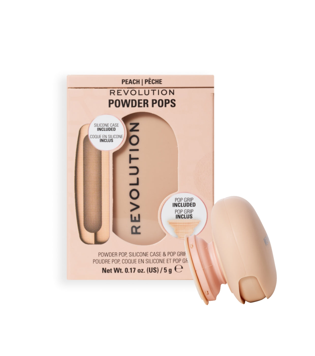 Makeup Revolution - Pó compacto   adesivo para celular Powder Pops - Peach