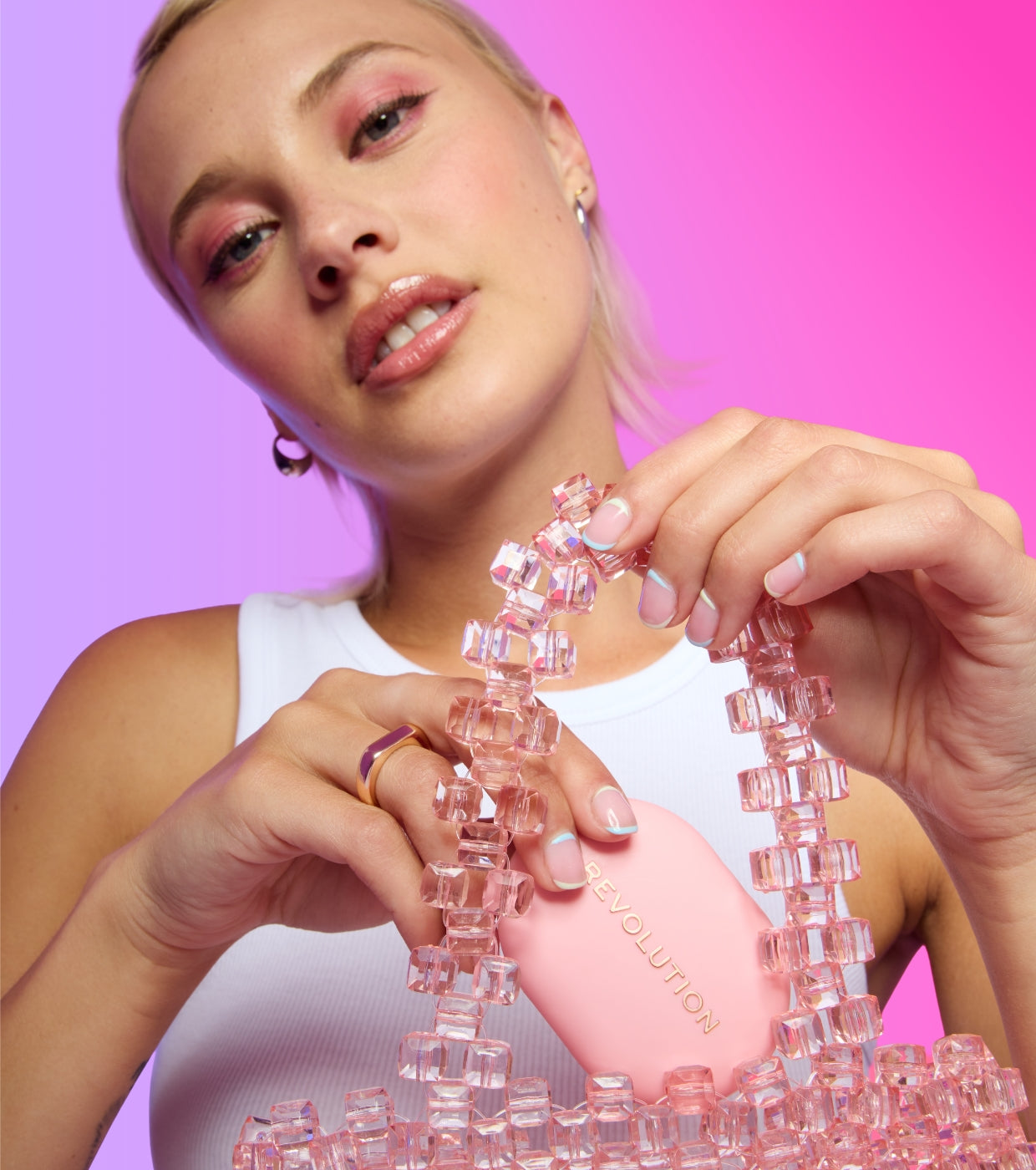 Makeup Revolution - Pó compacto   adesivo para celular Powder Pops - Rose