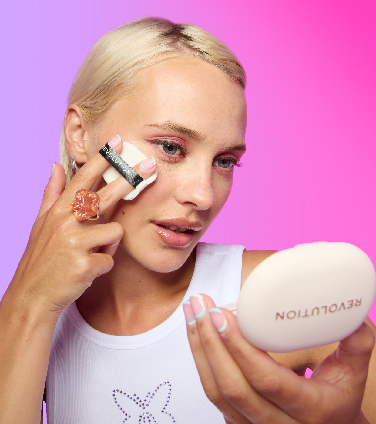 Makeup Revolution - Pó compacto   adesivo para celular Powder Pops - Translucent