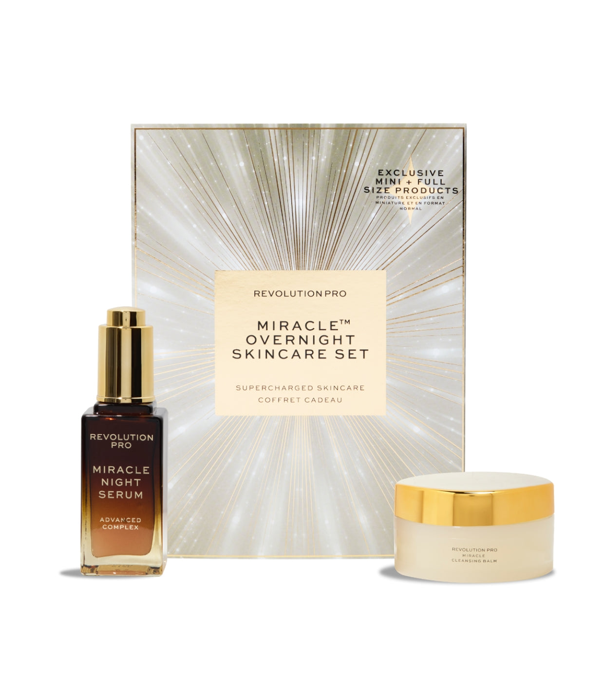 Revolution Pro - Conjunto Miracle Overnight Skincare - Miracle Cleansing Balm Miracle Night Serum