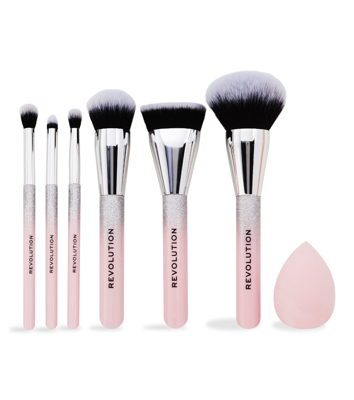 Revolution - Conjunto de bolsa de cosméticos com pincéis de maquiagem Glam Up Brush Set