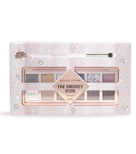 Revolution - Definir The Smokey Icon - Smokey Icon Paleta de sombras   pincel para olhos