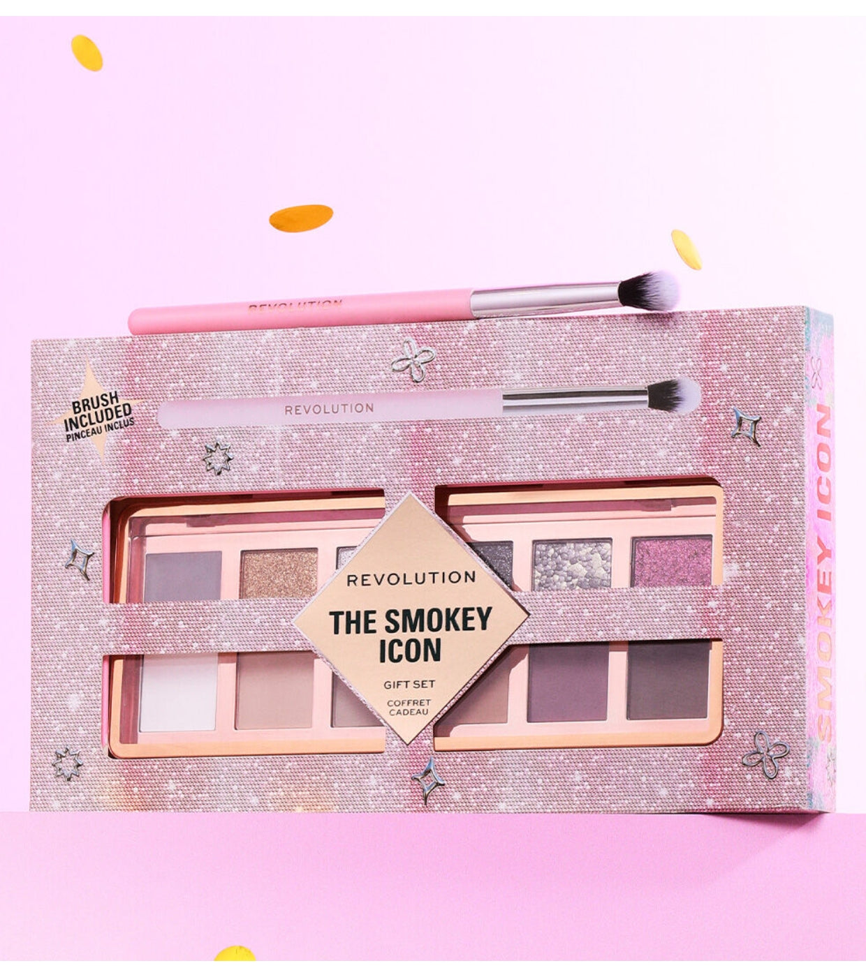 Revolution - Definir The Smokey Icon - Smokey Icon Paleta de sombras   pincel para olhos