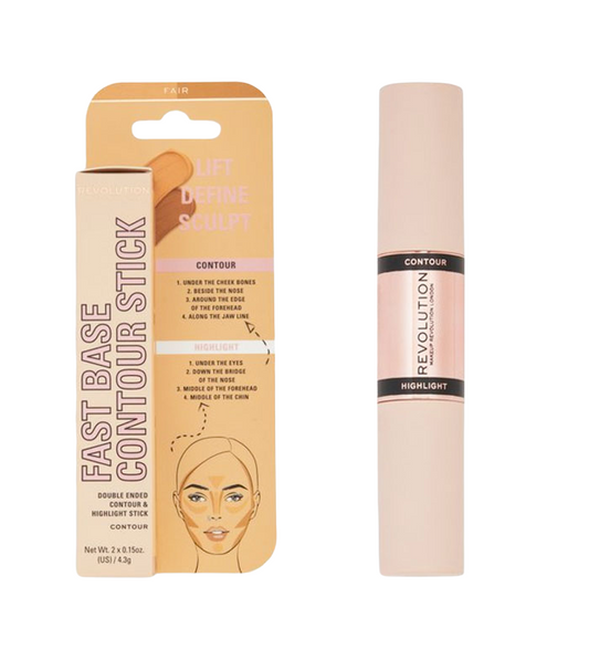 Makeup Revolution - Contorno e iluminador de bastão de base rápida - Fair