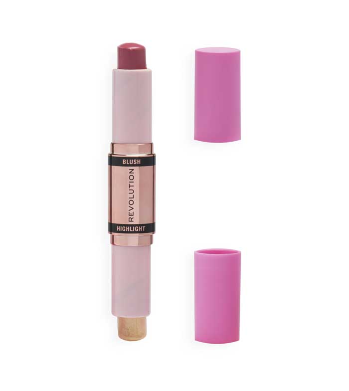 Revolution - Blush and Highlighter Stick Duo - Mauve Glow