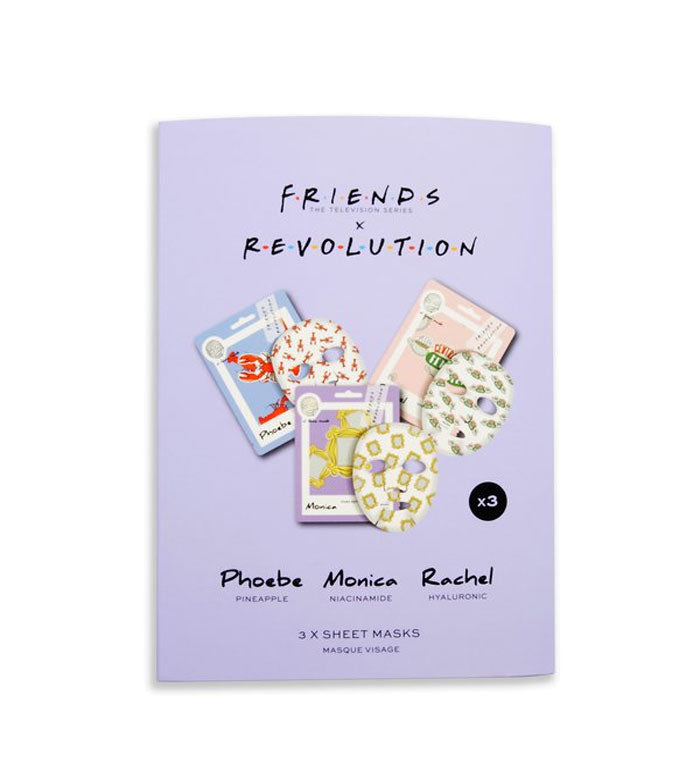 Revolution - *Friends X Revolution* - Pacote de 3 máscaras de tecido - Phoebe, Monica e Rachel