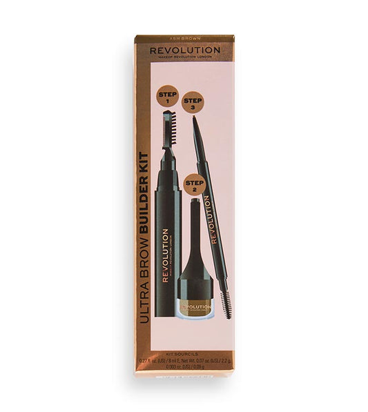 Revolution - Kit de sobrancelha Ultra Brow Builder - Ash Brown