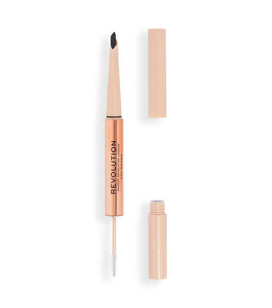 Revolution - Lápis de sobrancelha Fluffy Brow Filter Duo - Ash Brown