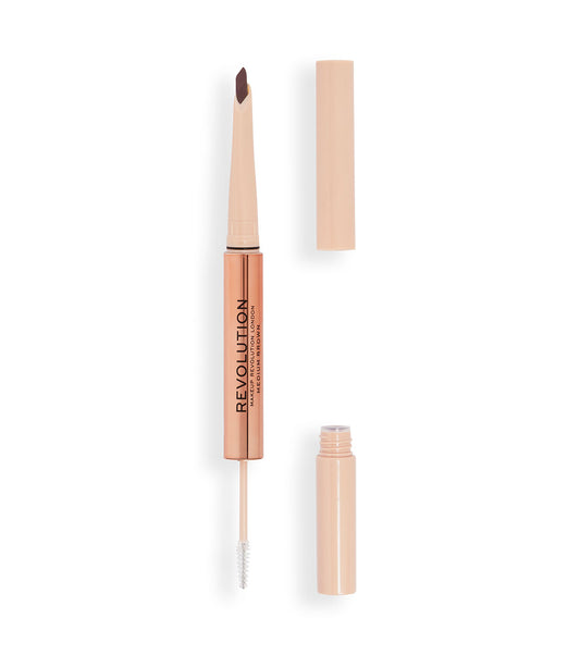 Revolution - Lápis de sobrancelha Fluffy Brow Filter Duo - Medium Brown