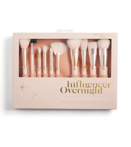 Revolution Pro - *Influencer Overnight* - Brush Set Full Beat Brush Set & Roll