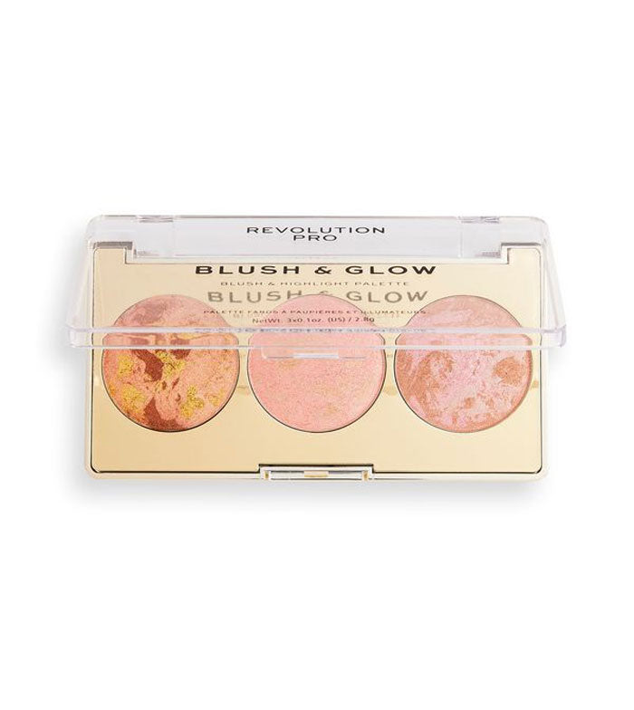 Revolution Pro - Paleta de realce e blush Blush and Glow - Peach Glow