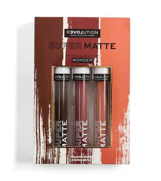 Revolution Relove - Conjunto de 3 batons líquidos Super Matte - Wonder