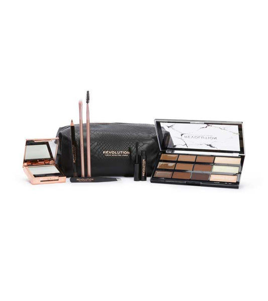 Revolution - Conjunto de sobrancelha com bolsa de higiene Brow Shaping Kit