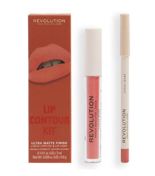 Revolution - Lip Set Lip Contour - Coral Babe
