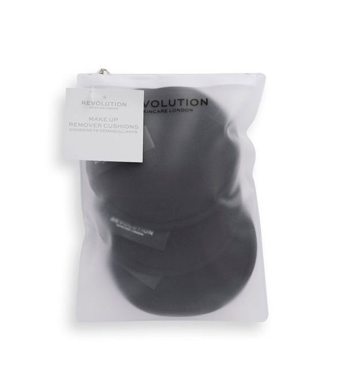 Revolution Skincare - Conjunto de três discos de removedor de maquiagem preto reutilizáveis