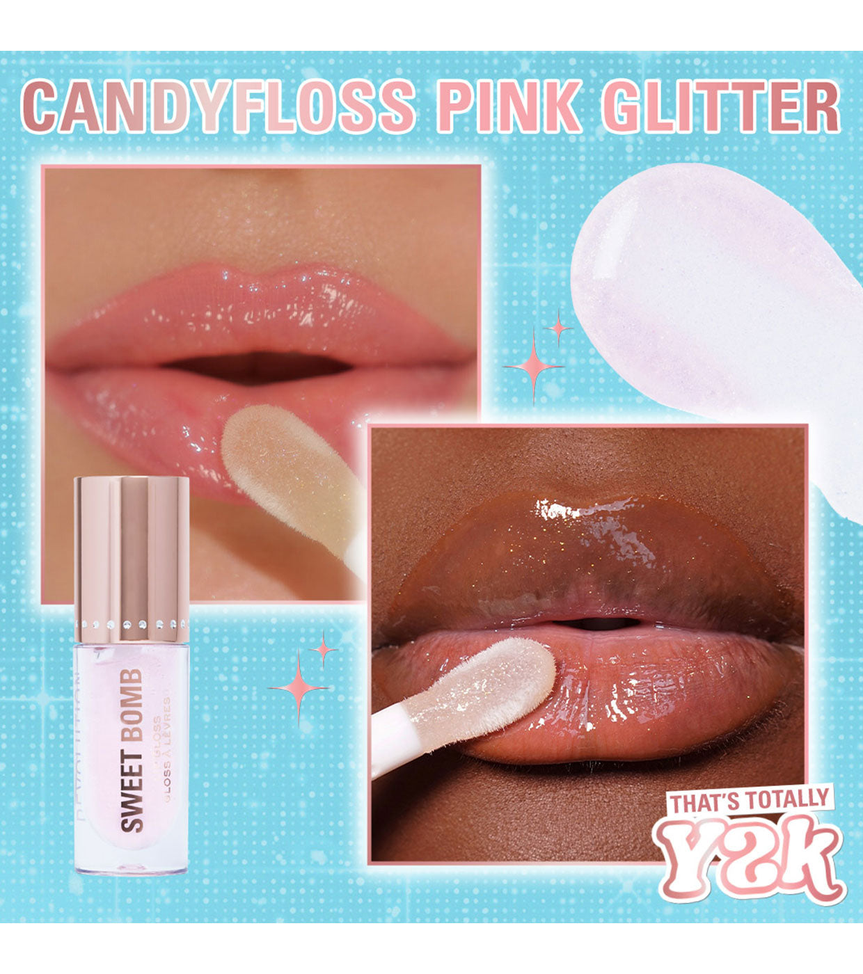 Revolution - *Y2K Baby* - Brilho labial Sweet Bomb - Candyfloss Pink Glitter