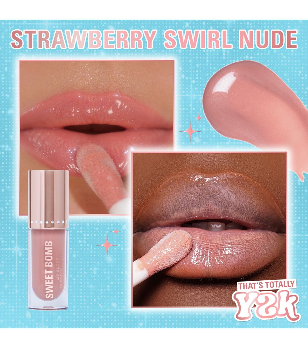 Revolution - *Y2K Baby* - Brilho labial Sweet Bomb - Strawberry Swirl Nude